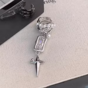 デザインイヤーカフ パール＆クロス