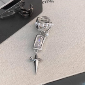 デザインイヤーカフ パール＆クロス